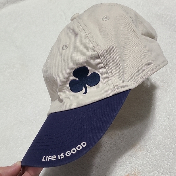 Life Is Good Cream Blue Clover Cap happy go lucky - Picture 1 of 11